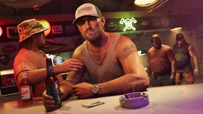 Jason holds on tight to a cold one while contemplating his life choices. 