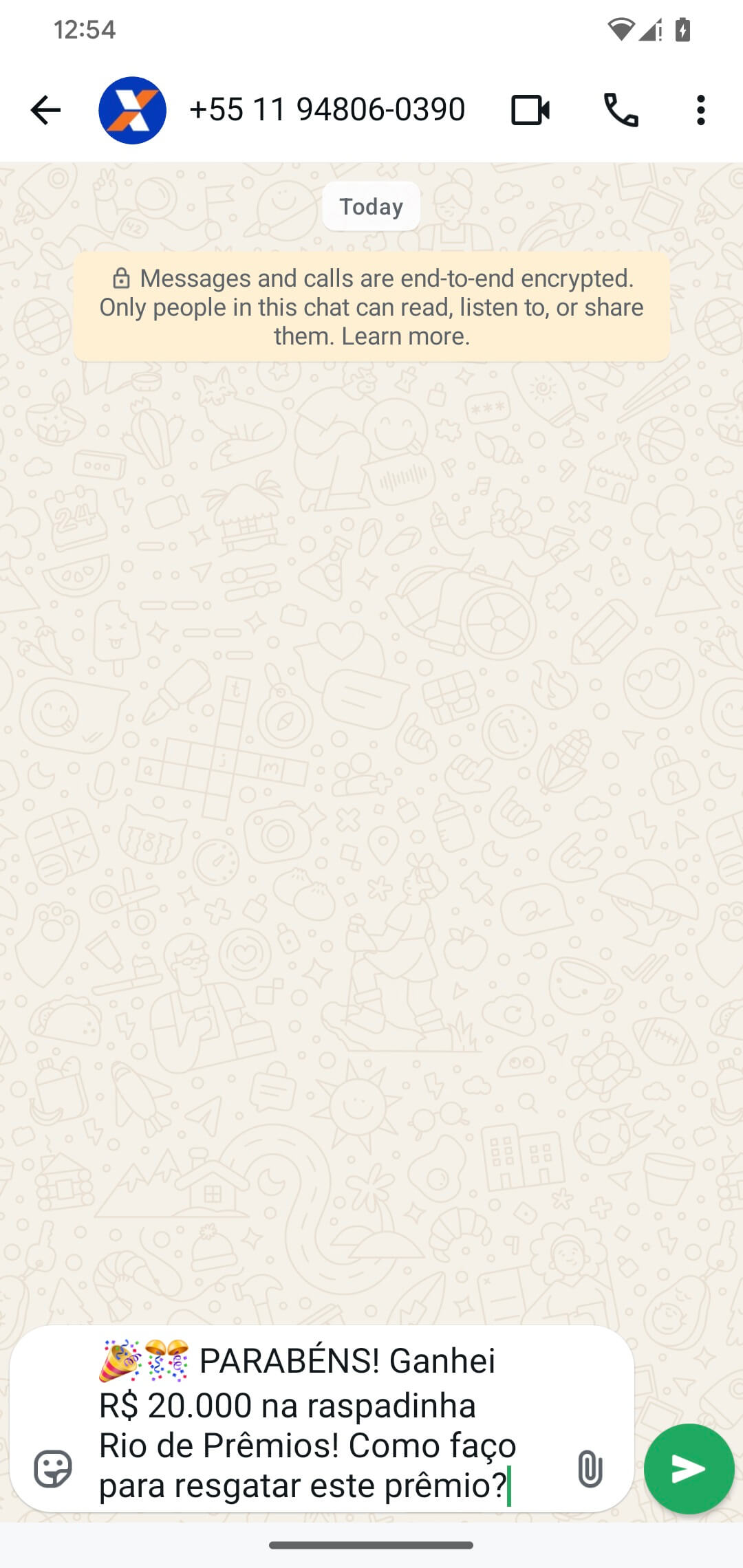 Figure 7. Draft message with option to send to a preselected WhatsApp contact Figure 7. Draft message with option to send to a preselected WhatsApp contact