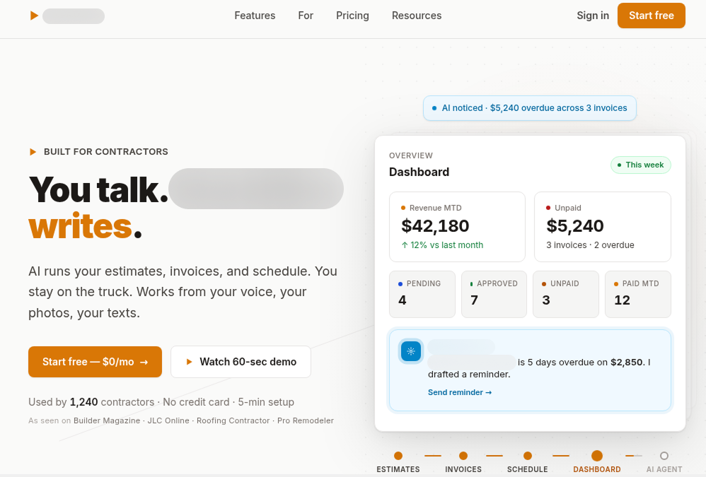 Example of a scam page promoting an AI tool