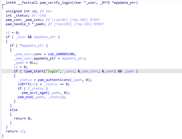 Password verification with PAM